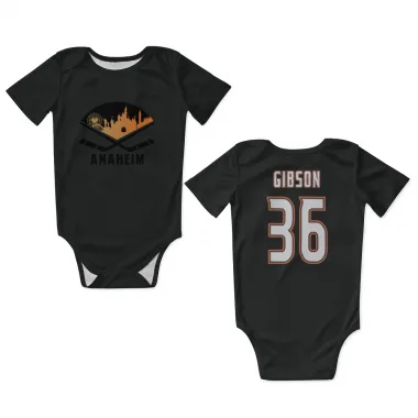 Black Anaheim Ducks John Gibson   Newborn & Infant Bodysuit