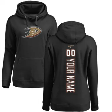 Black Women's Custom Anaheim Ducks Branded Backer Pullover Hoodie