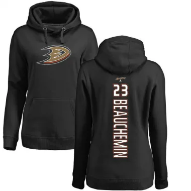 Black Women's Francois Beauchemin Anaheim Ducks Branded Backer Pullover Hoodie