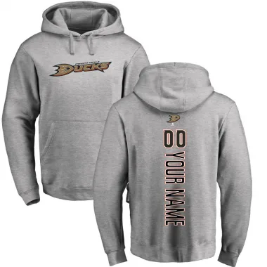 Men's Custom Anaheim Ducks Branded Ash Backer Pullover Hoodie