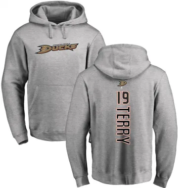 Men's Troy Terry Anaheim Ducks Branded Ash Backer Pullover Hoodie