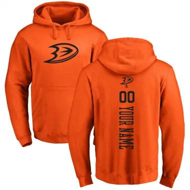 Orange Men's Custom Anaheim Ducks Branded One Color Backer Pullover Hoodie