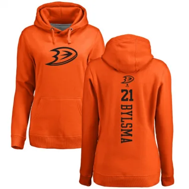 Orange Women's Dan Bylsma Anaheim Ducks Branded One Color Backer Pullover Hoodie