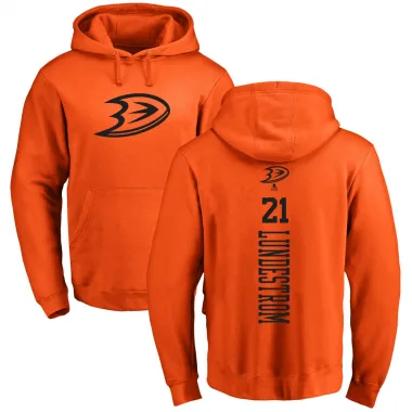 Orange Youth Isac Lundestrom Anaheim Ducks Branded One Color Backer Pullover Hoodie